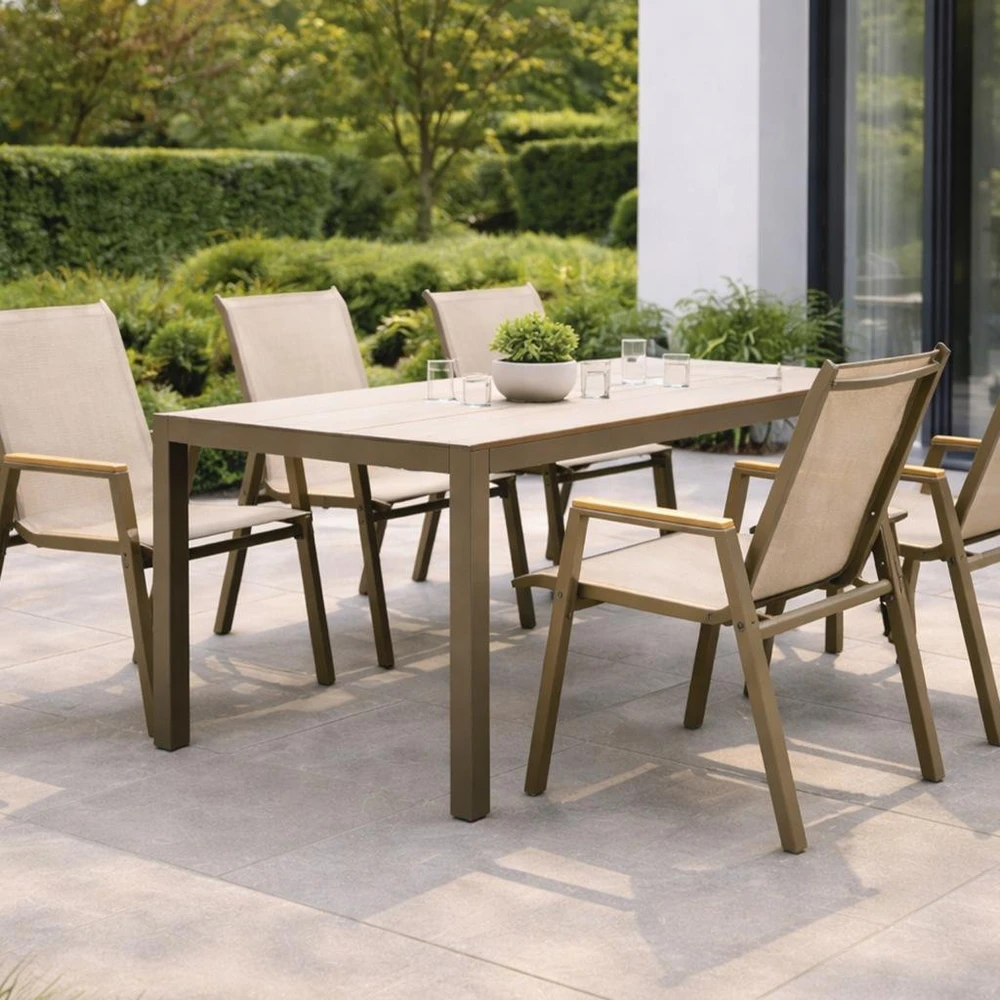 Lauko stalas Alleny Pro, 130x70 cm, taupe