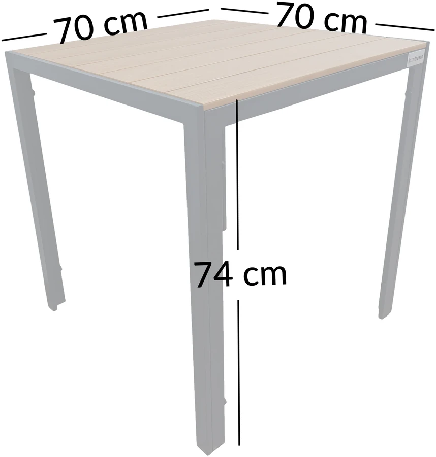 Lauko stalas Alleny-ST, 70x70 cm, juodas/rudas