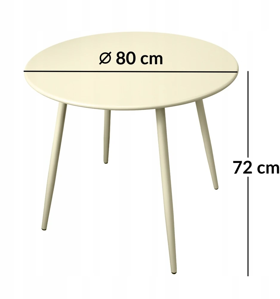 Lauko stalas Domos, 80x72 cm, creme