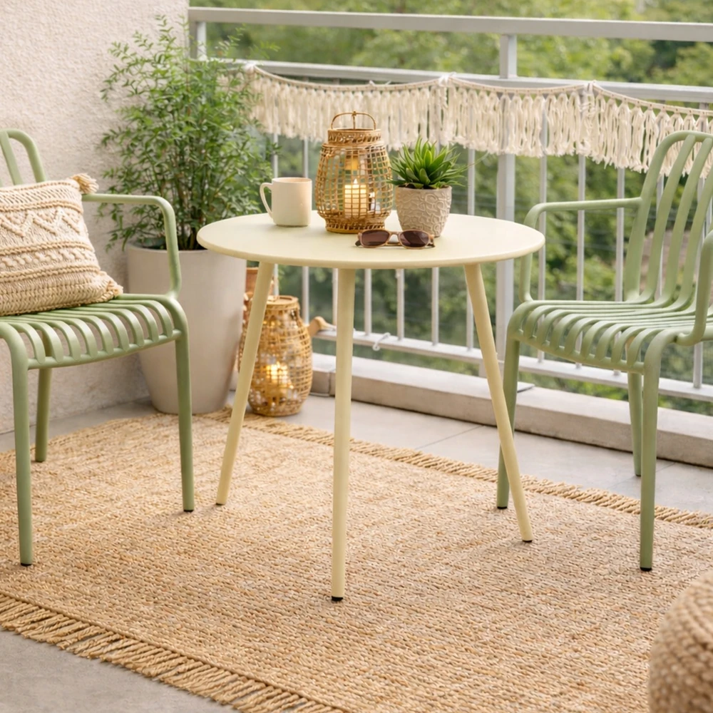 Lauko stalas Domos, 80x72 cm, creme