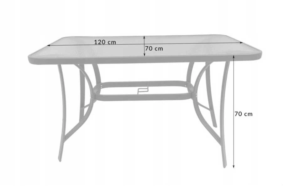 Lauko stalas Majorca Trio, 120x70x70 cm, pilkas