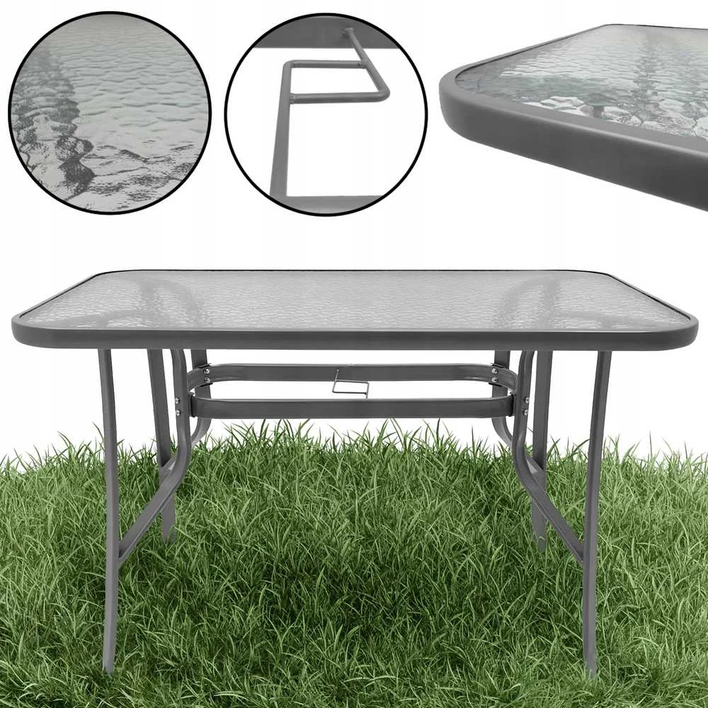 Lauko stalas Majorca Trio, 120x70x70 cm, pilkas