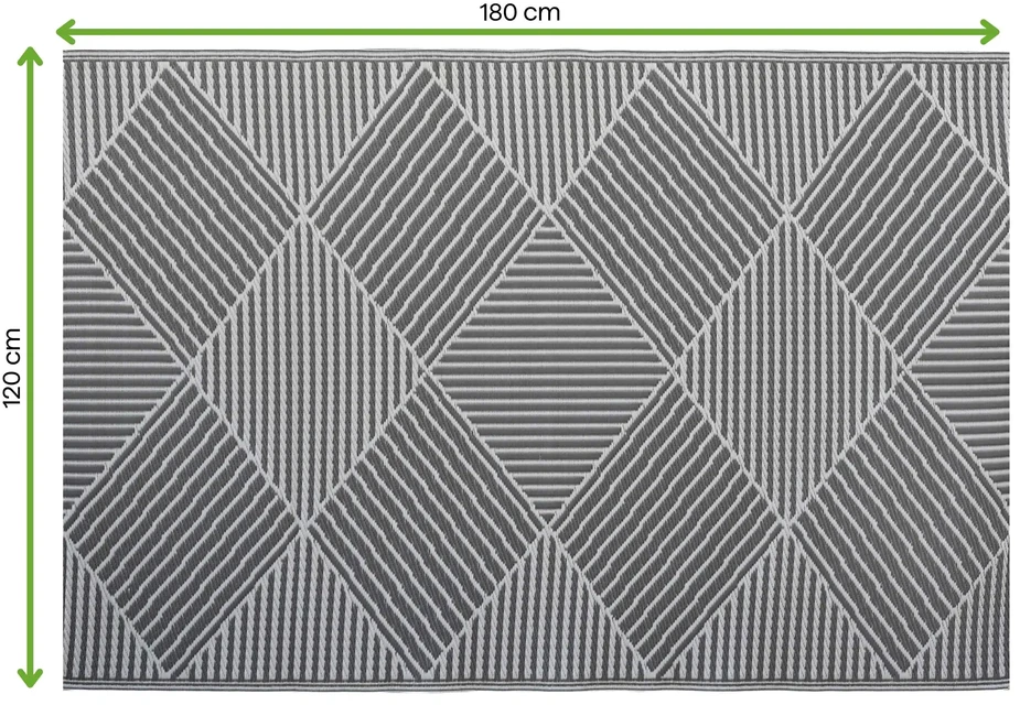 Lauko terasos kilimas Pilkas, 120x180 cm