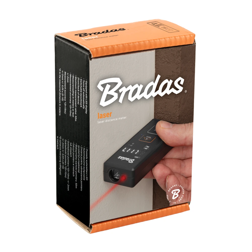 Lazerinis atstumo matuoklis Bradas, 50 m