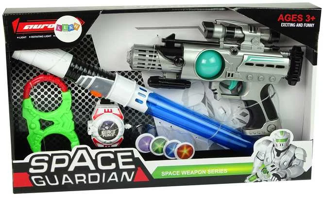 Lazerinis pistoletas su kardu ir kitais priedais