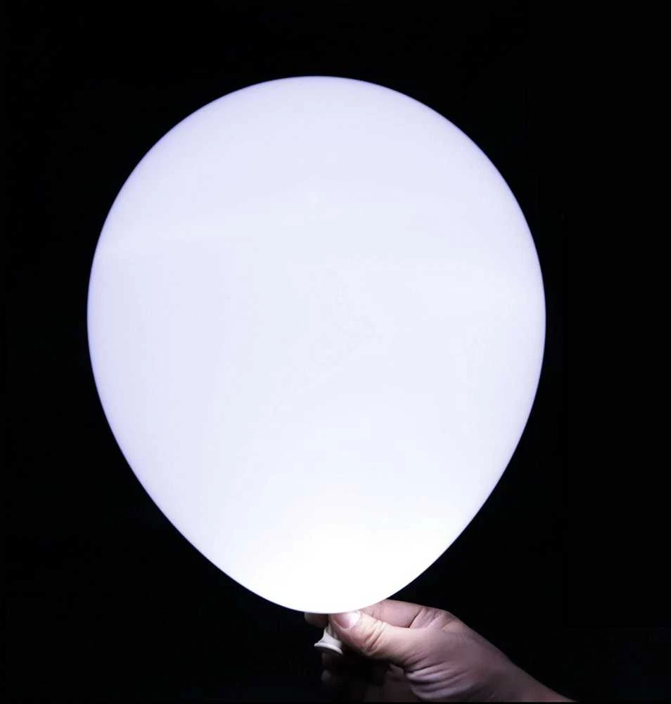 LED balionų rinkinys, balti, 5 vnt.