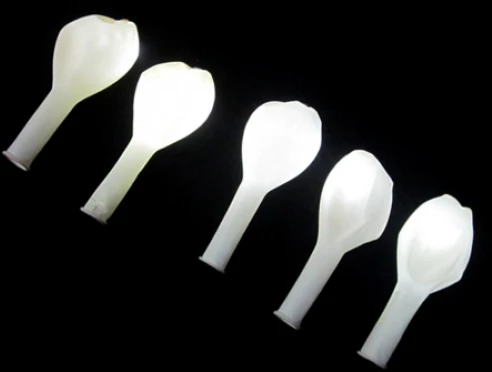 LED balionų rinkinys, balti, 5 vnt.