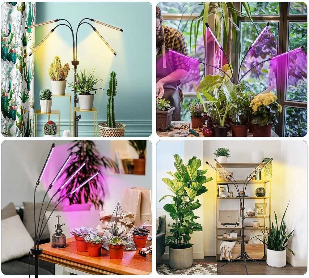 LED lempa augalų augimui su stovu