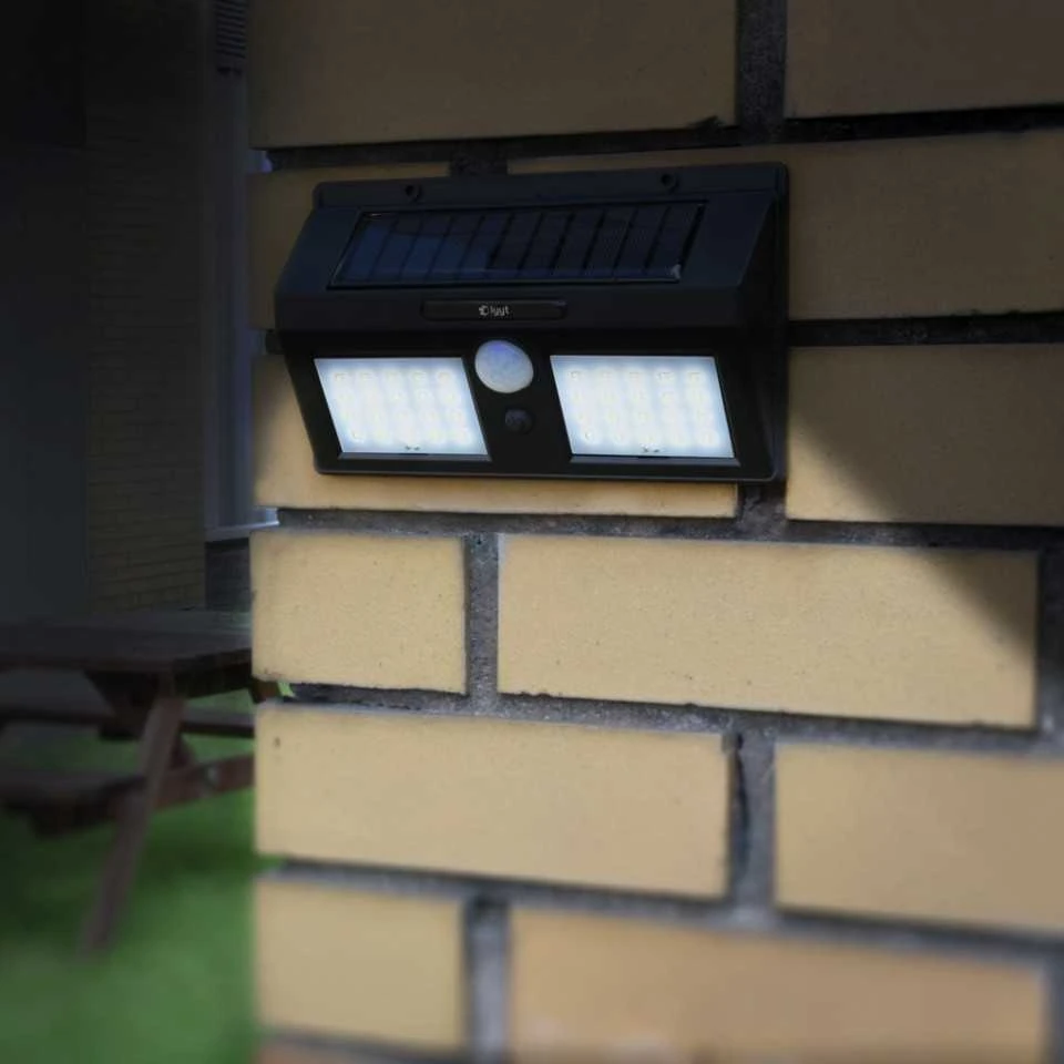 LED šviestuvas su saulės baterija ir judesio davikliu, 40 LED