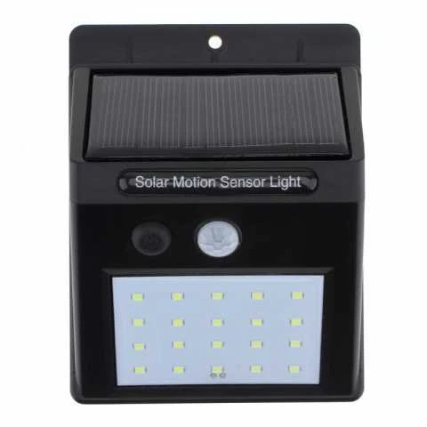 LED šviestuvas su saulės baterija ir judesio davikliu, 20 LED