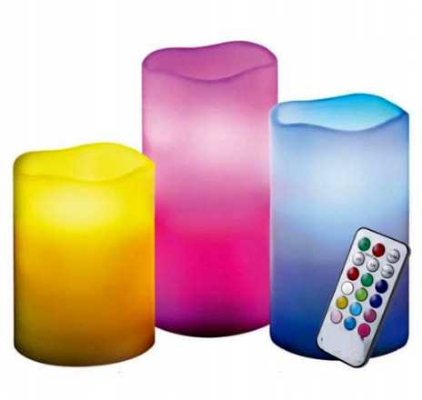 LED žvakių rinkinys, 3 vnt.