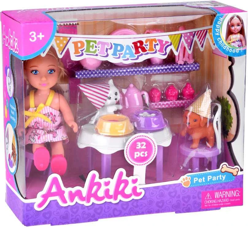 Lėlė Ankiki Pet Party, 32 el.