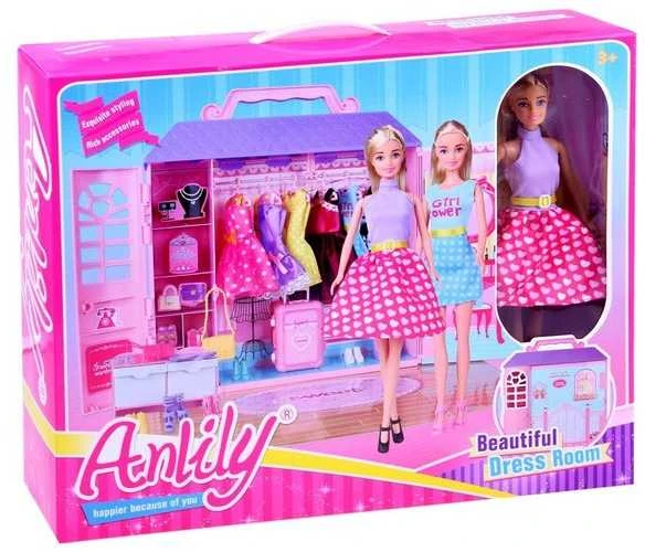 Lėlė Anlily su drabužių spinta