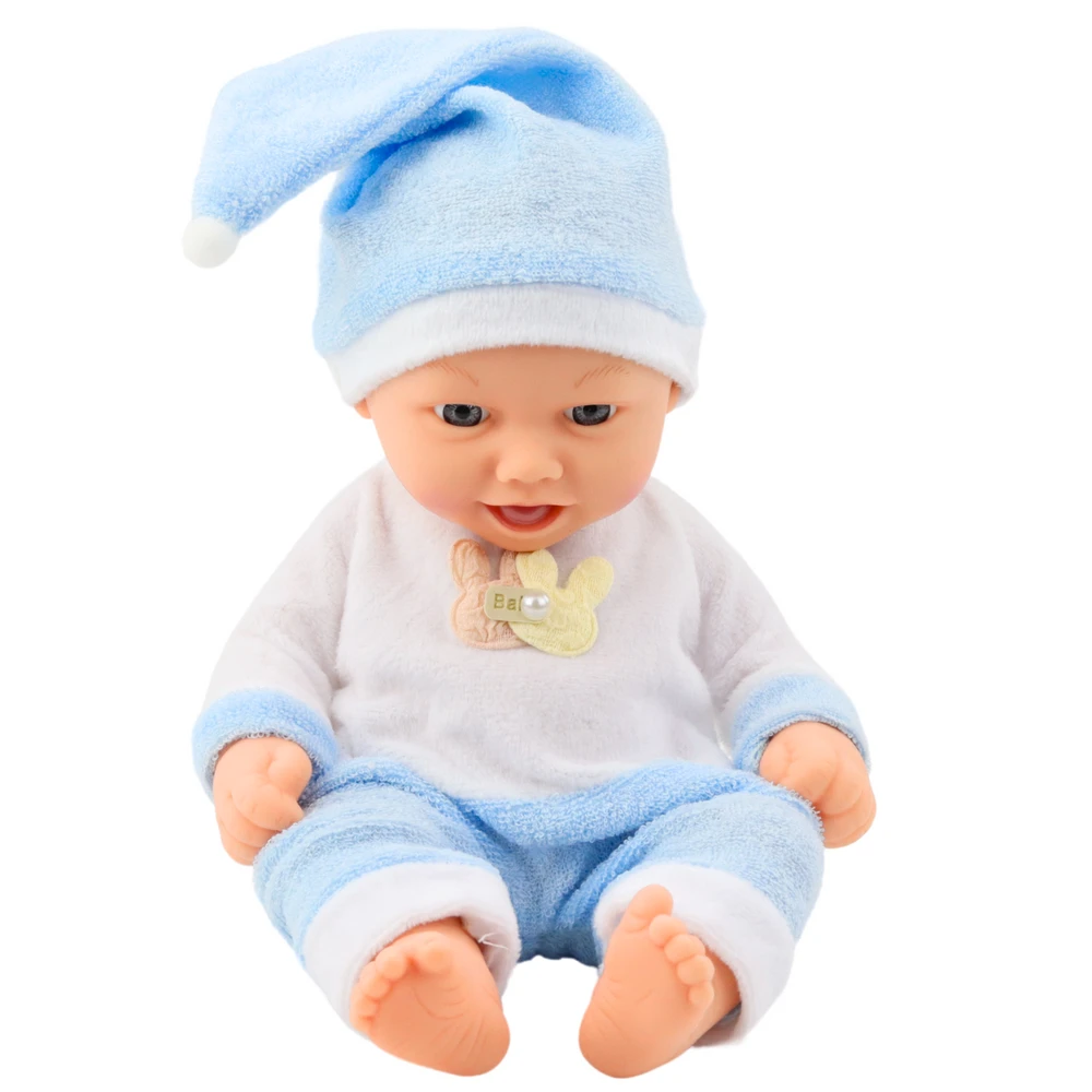 Lėlė kūdikis su mėlyna pižama, 24 cm