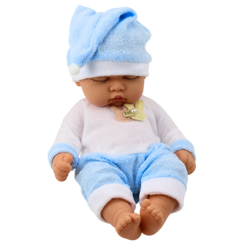 Lėlė - miegantis kūdikis su mėlyna pižama, 24 cm