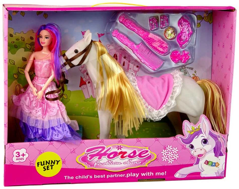 Lėlė princesė su žirgu ir aksesuarais