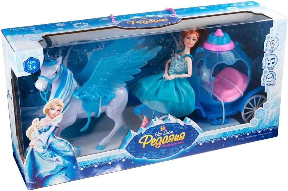 Lėlė su karieta ir pegasu
