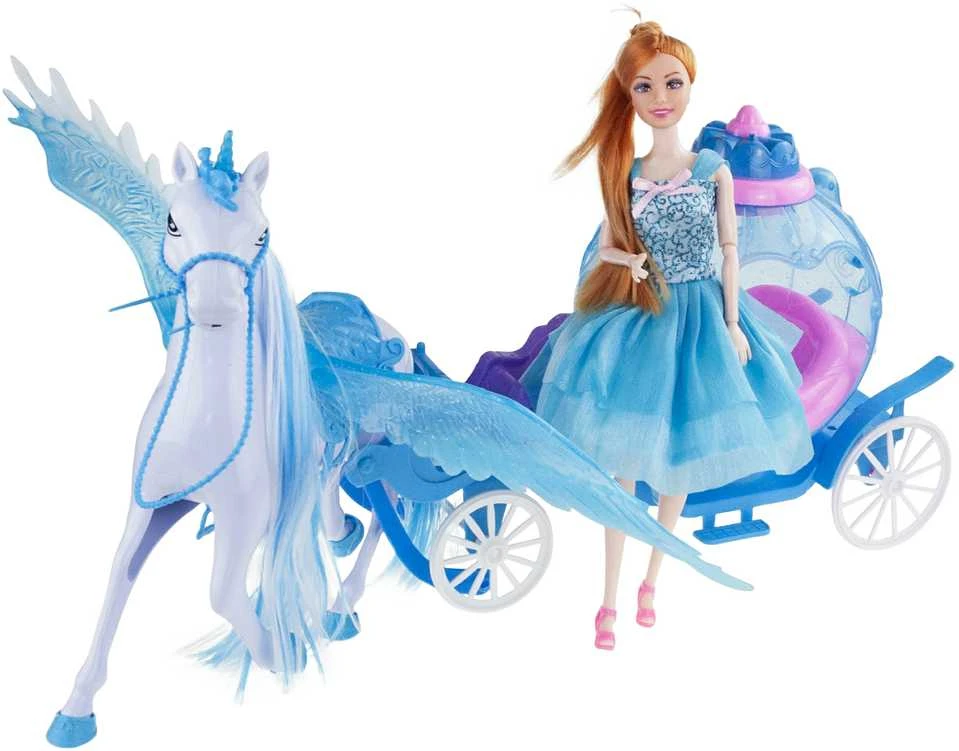 Lėlė su karieta ir pegasu