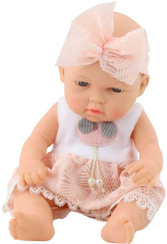 Lėlė su suknele ir galvos juosta, 30 cm