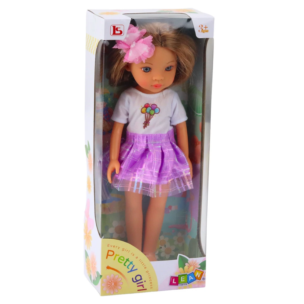 Lėlė su violetine suknele Pretty Girl, 32 cm
