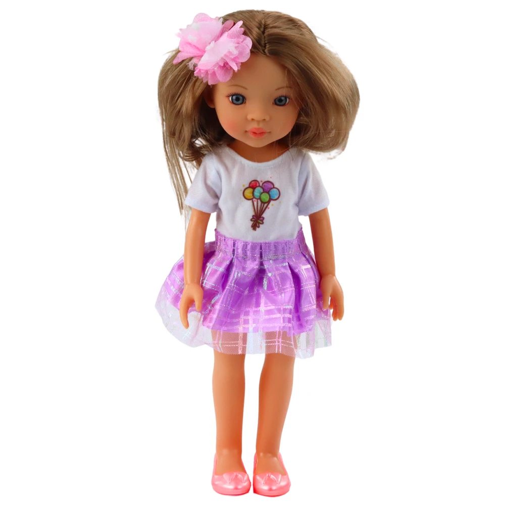 Lėlė su violetine suknele Pretty Girl, 32 cm
