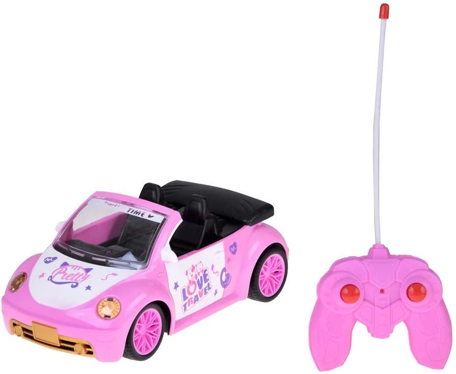Lėlių automobilis Cabrio su pultu, rožinis