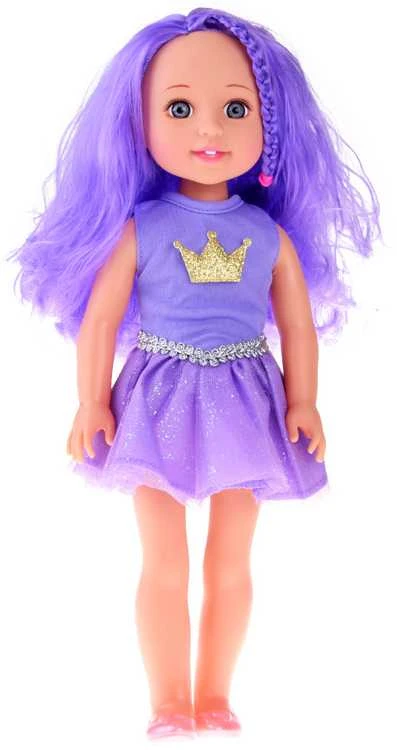 Lėlytė su violetiniais plaukais, 38 cm