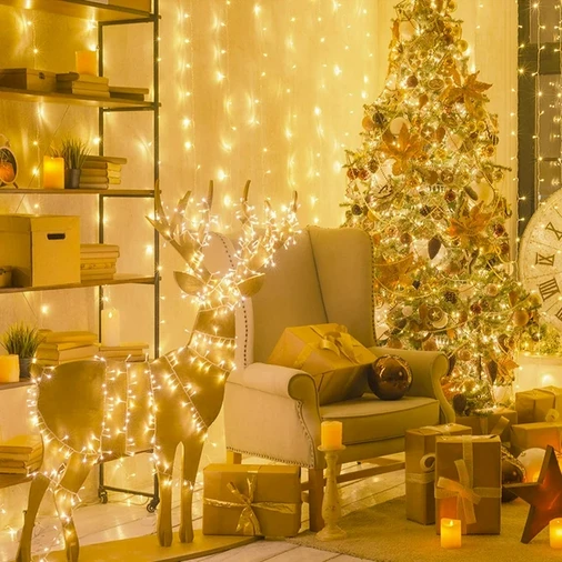 Lempučių girlianda 300 LED, šiltai balta