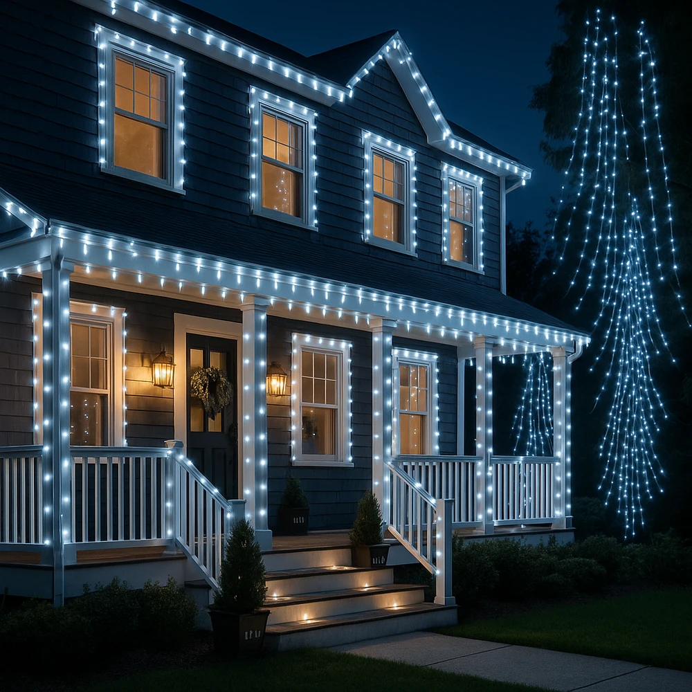 Lempučių girlianda 500 LED, šaltai balta, 3+25m