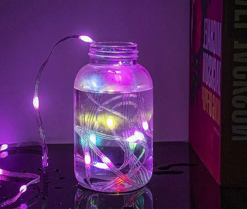 Lempučių girlianda SMART 100 LED RGB USB su pultu, 10+0.6m