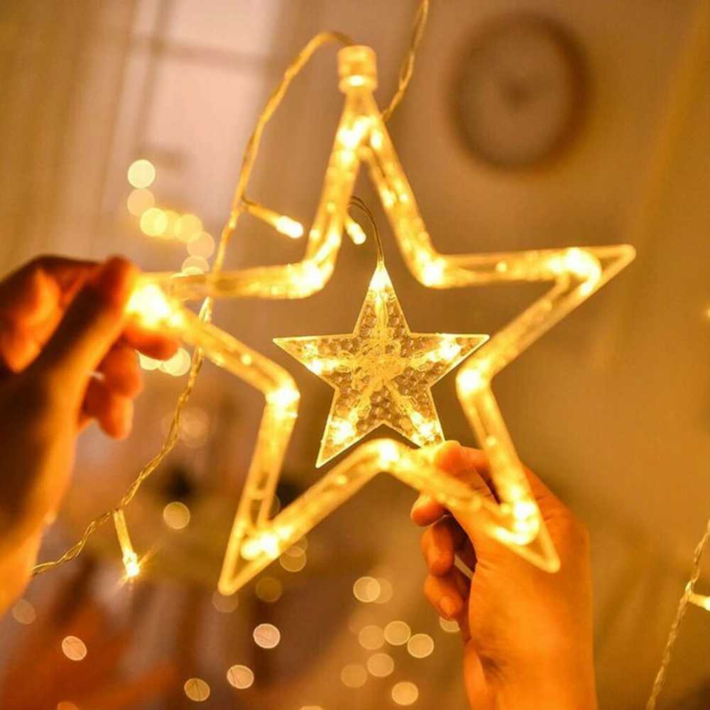 Lempučių užuolaida Žvaigždės 92 LED su pultu