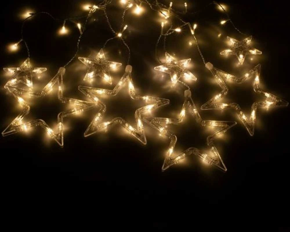 Lempučių užuolaida Žvaigždutės 92 LED "Smart", šiltai balta