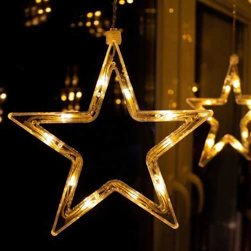 Lempučių užuolaida Žvaigždutės 92 LED "Smart", šiltai balta