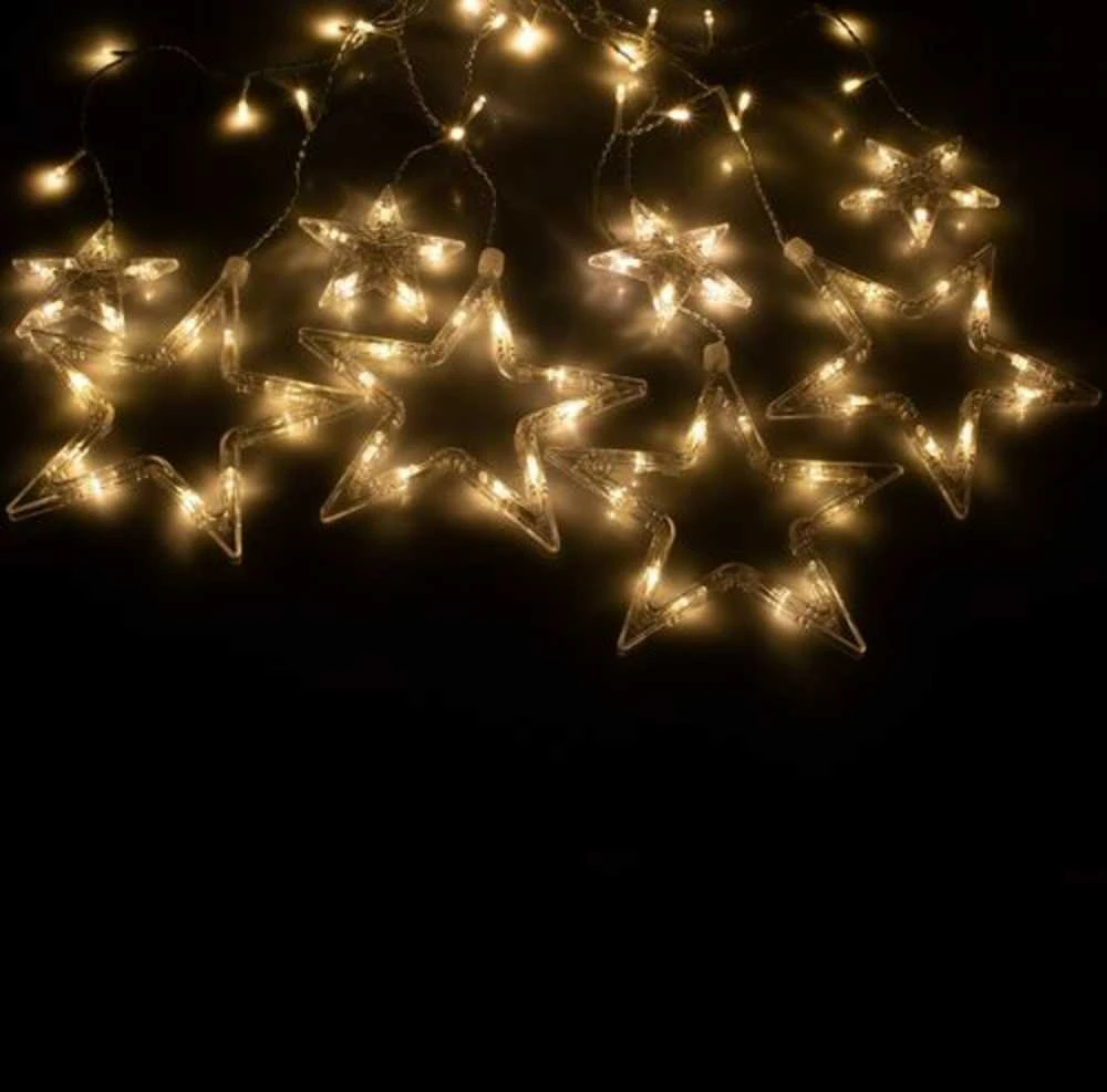 Lempučių užuolaida Žvaigždutės 92 LED "Smart", šiltai balta
