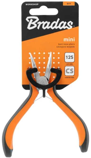 Lenktos replės Bradas MINI HOME & GARAGE, 125 mm, nikeliuotos