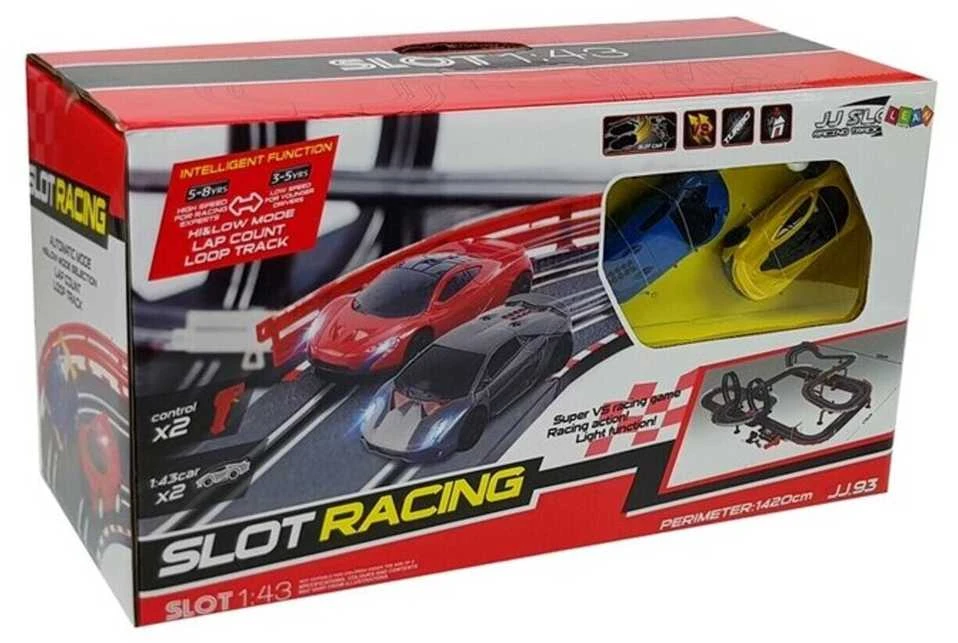 Lenktynių trasa "Slot Racing" su 2 automobiliais, 1420 cm