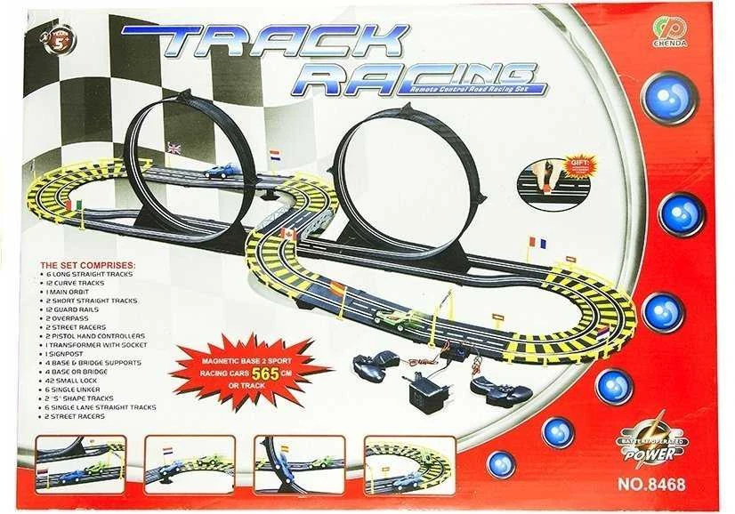 Lenktynių trasa su kilpomis Track Racing su automobiliukais, 565 cm