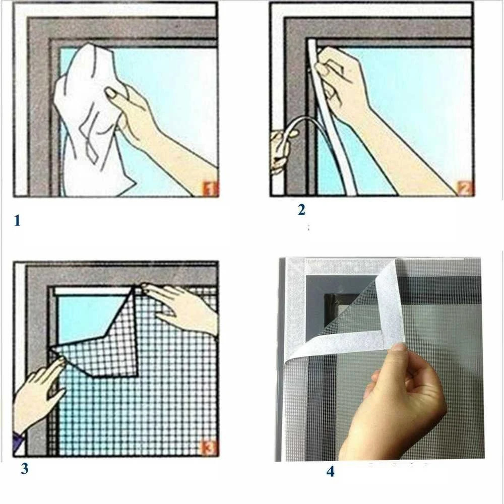 Lipni Velcro juosta tinkleliui nuo uodų, juoda
