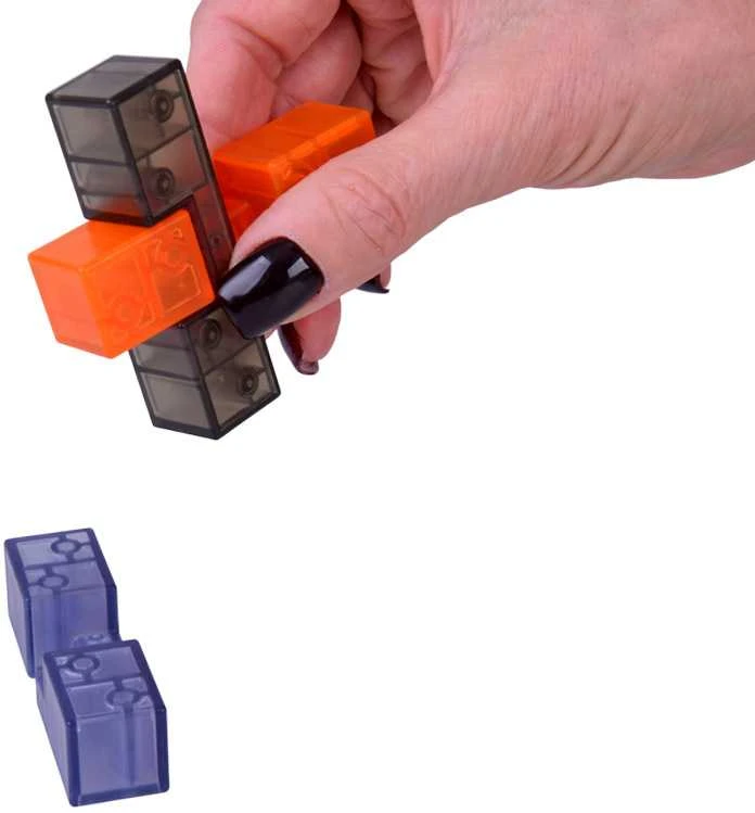 Loginė 3D dėlionė - galvosūkis "Puzzle Lock", grafito/oranžinė