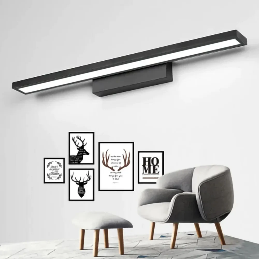 Lubinis šviestuvas Sieninis LED šviestuvas Sconce A, Juodas, 60 cm