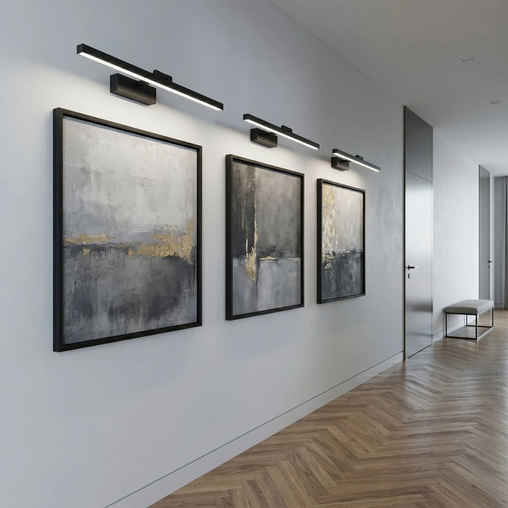 Lubinis šviestuvas Sieninis LED šviestuvas LINEAPP, juodas, 60 cm