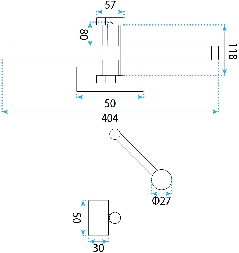 Lubinis šviestuvas Sieninis LED šviestuvas Linea, 40 cm, auksinis