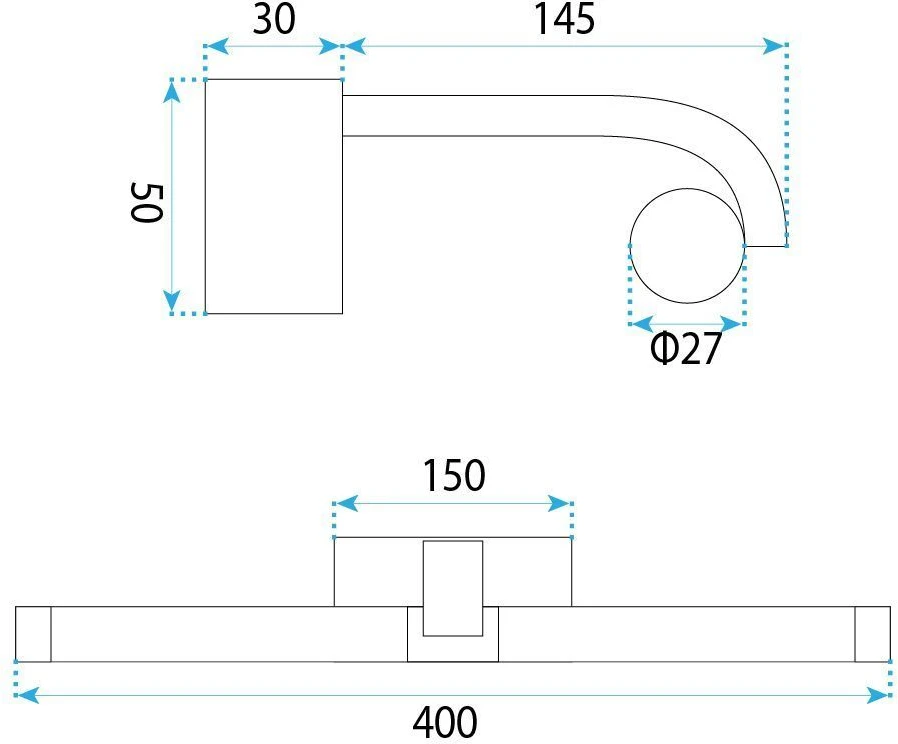 Lubinis šviestuvas Sieninis LED šviestuvas SlimLineA, 40 cm, Juodas