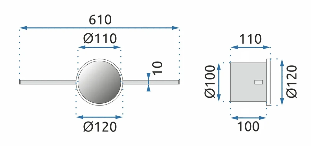 Lubinis šviestuvas Sieninis LED šviestuvas Round Juodas, 61 cm