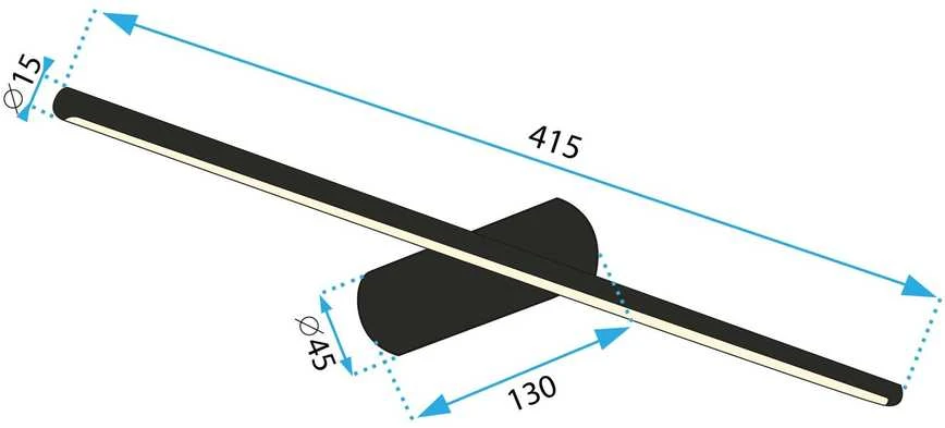 Lubinis šviestuvas Sieninis šviestuvas Kinki LED, 40 cm, Juodas
