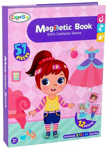 Magnetinė knyga - dėlionė "Girl's Costume Game"