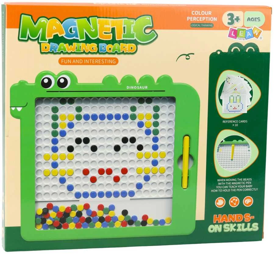 Magnetinė lenta - mozaika "Dinozauras" su priedais, žalia