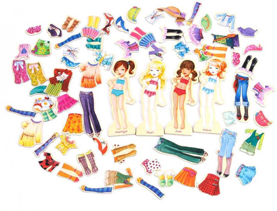 Magnetinė medinė dėlionė Fashion Dress Up