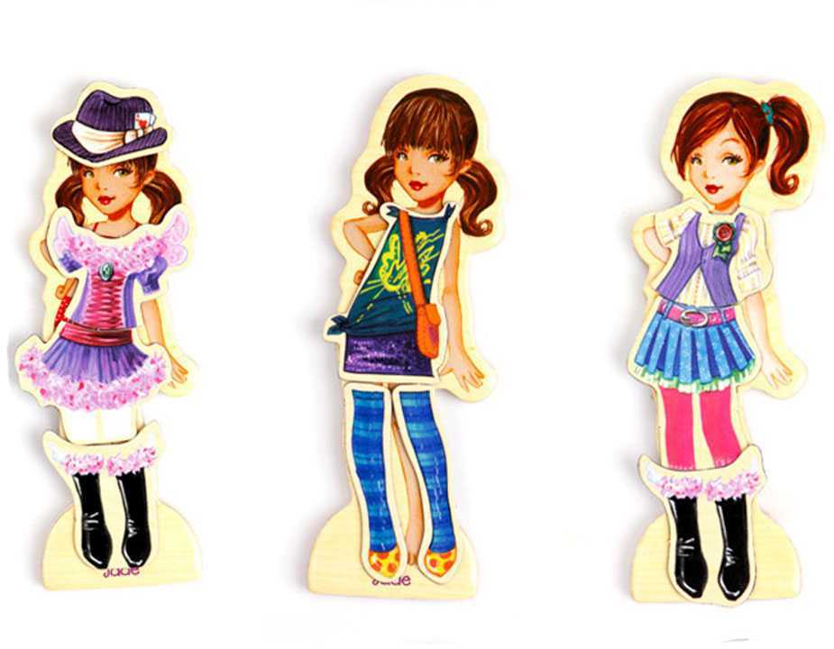 Magnetinė medinė dėlionė Fashion Dress Up