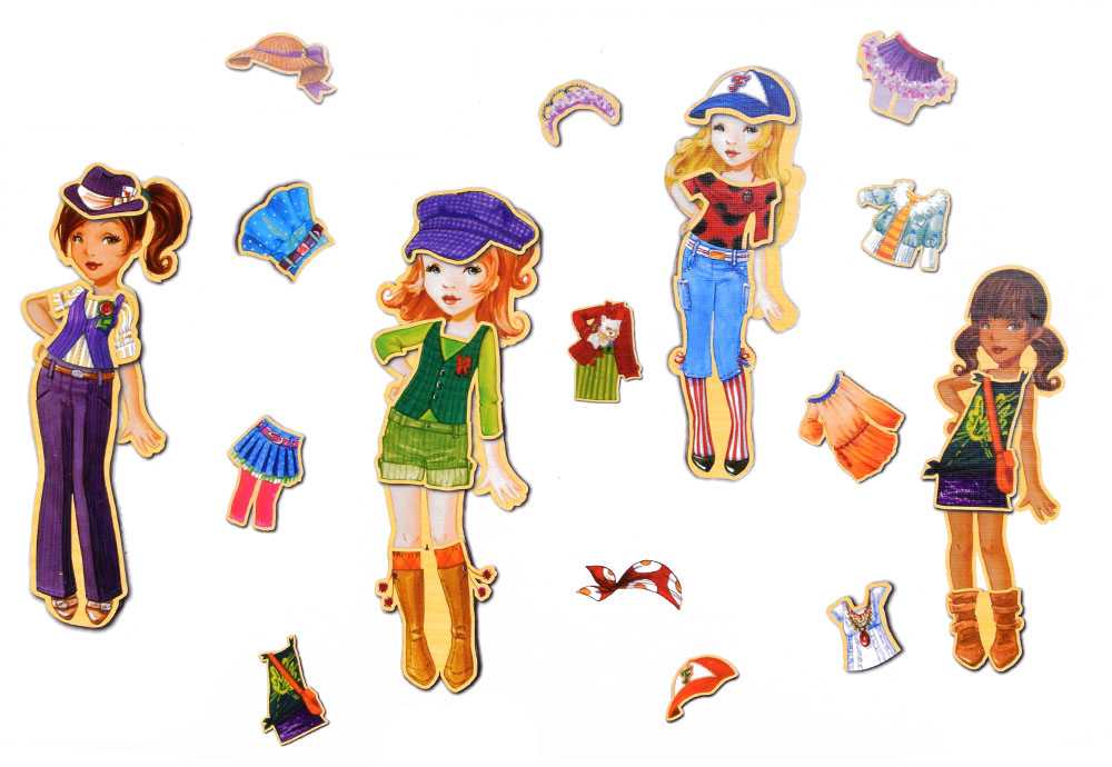 Magnetinė medinė dėlionė Fashion Dress Up